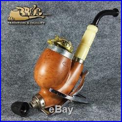 EXCLUSIVE HAND MADE & SMOOTH BRIAR wood smoking pipe QUEEN Kaiser style