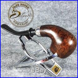 EXCLUSIVE HAND MADE SMOOTH BRIAR wood smoking pipe Small Einstein Brown