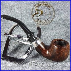EXCLUSIVE HAND MADE SMOOTH BRIAR wood smoking pipe Small Einstein Brown