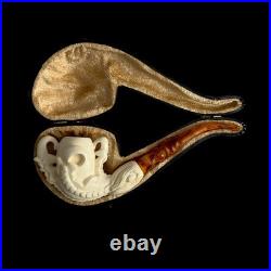 Eagle Claw Meerschaum Pipe handmade smoking tobacco pipes unsmoked w case MD-465