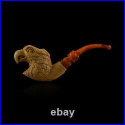 Eagle Head Meerschaum Pipe hand carved tobacco smoking pfeife with case