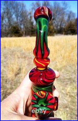 Earth Fire Linework Classic Styled Glass Tobacco Cavalier Pipe
