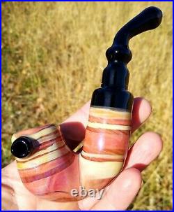 Earth Strata Glass Tobacco Pipe Sherlock
