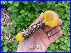 Electroform Black Cherry Bubble Gum & Lavender Gilson Opal Crystal Tobacco Pipe