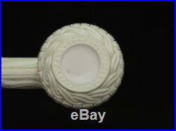 Embossed Floral Apple Meerschaum Pipe Long Shank smoking pipes by Emin eBay 0537