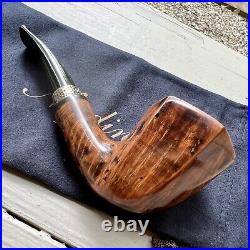 Eric Nording Polished Freehand Silver #2 Handmade in Denmark Briar Tobacco Pipe
