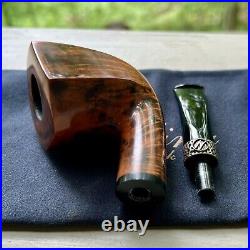 Eric Nording Polished Freehand Silver #2 Handmade in Denmark Briar Tobacco Pipe