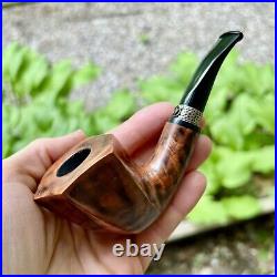 Eric Nording Polished Freehand Silver #2 Handmade in Denmark Briar Tobacco Pipe