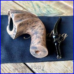 Eric Nording Signature Black Natural Unfinished Freehand Briar Tobacco Pipe NEW