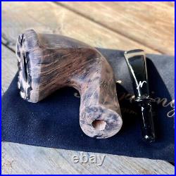 Eric Nording Signature Black Natural Unfinished Freehand Briar Tobacco Pipe NEW