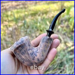 Eric Nording Signature Black Natural Unfinished Freehand Briar Tobacco Pipe NEW