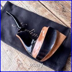 Eric Nording Spiral Natural Smooth Freehand Briar Tobacco Pipe NEW