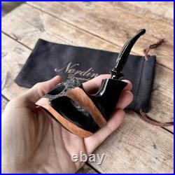 Eric Nording Spiral Natural Smooth Freehand Briar Tobacco Pipe NEW