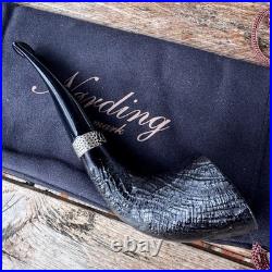 Erik Nording Classic Silver Sandblasted Horn Briar Tobacco Pipe NEW