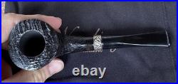 Erik Nording Classic Silver Sandblasted Horn Briar Tobacco Pipe NEW