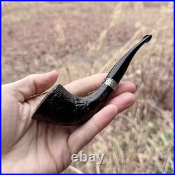 Erik Nording Classic Silver Sandblasted Horn Briar Tobacco Pipe NEW