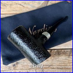 Erik Nording Classic Silver Sandblasted Tall Poker Briar Tobacco Pipe NEW