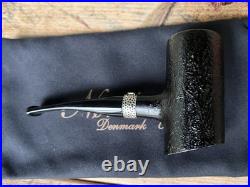 Erik Nording Classic Silver Sandblasted Tall Poker Briar Tobacco Pipe NEW