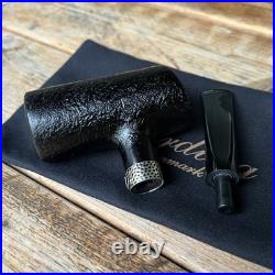Erik Nording Classic Silver Sandblasted Tall Poker Briar Tobacco Pipe NEW