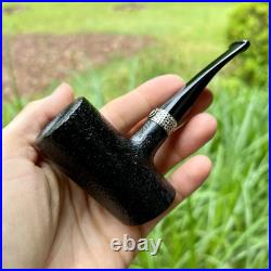 Erik Nording Classic Silver Sandblasted Tall Poker Briar Tobacco Pipe NEW