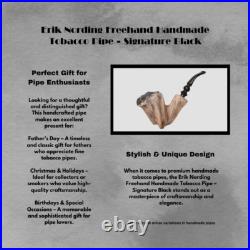 Erik Nording Freehand Handmade Tobaco Pipe Signature Black