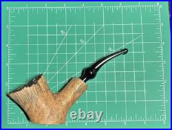Erik Nording Signature Smooth Black Grain Rustic Freehand Sitting Tobacco Pipe