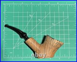 Erik Nording Signature Smooth Black Grain Rustic Freehand Sitting Tobacco Pipe