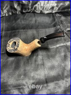 Erik Nording Signature Smooth Black Grain Rustic Freehand Sitting Tobacco Pipe