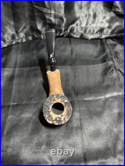 Erik Nording Signature Smooth Black Grain Rustic Freehand Sitting Tobacco Pipe
