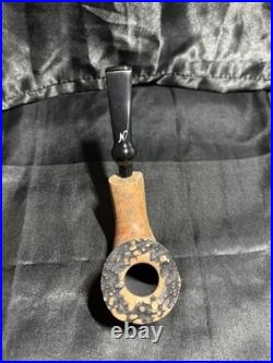 Erik Nording Signature Smooth Black Grain Rustic Freehand Sitting Tobacco Pipe