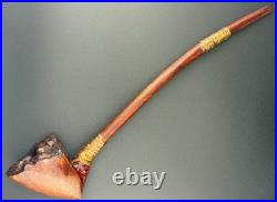Exotic Long-Stemmed Briar Wood Smoking Pipe