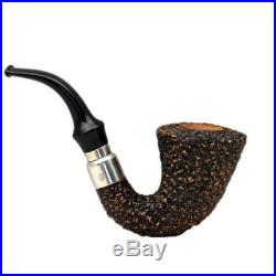 FIRST CALABASH briar rustic tobacco smoking pipe with silver ring by Brebbia