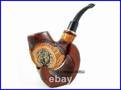 Fashion Tobacco Smoking Pipe MetalHorseshoe 5.5'' Wood Handcrafted and Pouch