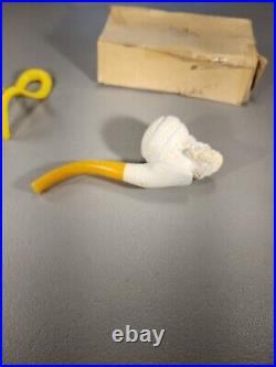 Ferit Urersoy Pure Block EL-IS Meerschaum Tobacco Smoking Pipe With Box, Stand &