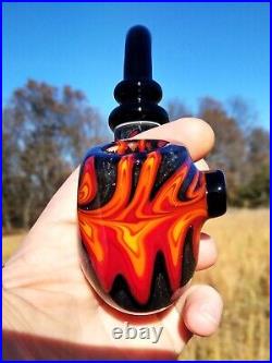 Fire Shield Linework Classic Styled Glass Tobacco Bent Apple Pipe