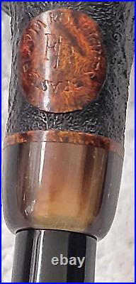 Flávia Rodrigues Sandblasted Prince with Horn Accent Smoking Pipe NEW UNSMOKED