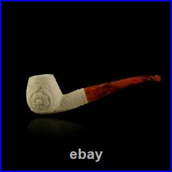 Flowers Meerschaum Pipe hand carved smoking tobacco pfeife with case