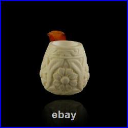 Flowers Meerschaum Pipe hand carved smoking tobacco pfeife with case