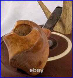 Fluted Freehand Tobacco Smoking Briar Pipe withEbonite Stem by Whitaker Werks