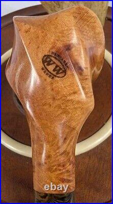 Fluted Freehand Tobacco Smoking Briar Pipe withEbonite Stem by Whitaker Werks