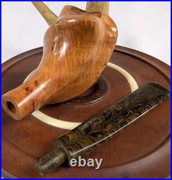 Fluted Freehand Tobacco Smoking Briar Pipe withEbonite Stem by Whitaker Werks