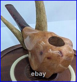 Fluted Freehand Tobacco Smoking Briar Pipe with Ebonite Stem by Whitaker Werks