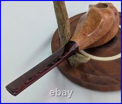 Fluted Freehand Tobacco Smoking Briar Pipe with Ebonite Stem by Whitaker Werks