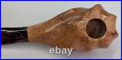 Fluted Freehand Tobacco Smoking Briar Pipe with Ebonite Stem by Whitaker Werks
