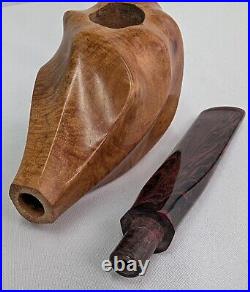 Fluted Freehand Tobacco Smoking Briar Pipe with Ebonite Stem by Whitaker Werks