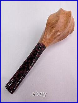 Fluted Freehand Tobacco Smoking Briar Pipe with Ebonite Stem by Whitaker Werks