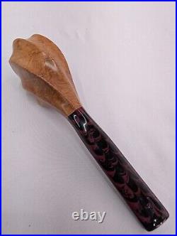 Fluted Freehand Tobacco Smoking Briar Pipe with Ebonite Stem by Whitaker Werks