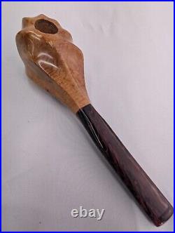Fluted Freehand Tobacco Smoking Briar Pipe with Ebonite Stem by Whitaker Werks