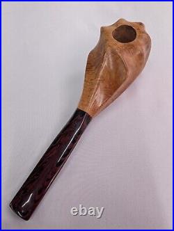 Fluted Freehand Tobacco Smoking Briar Pipe with Ebonite Stem by Whitaker Werks