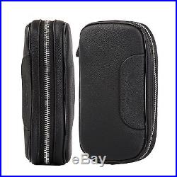 Free trip Leather pipe tobacco pouch/smoking pipe accessories bag holder 2 pipe